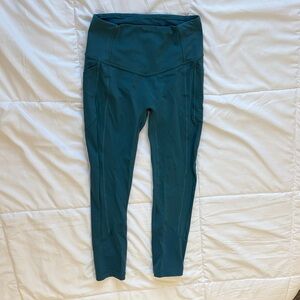 Teal Lululemon All The Right Places Crop II Leggings